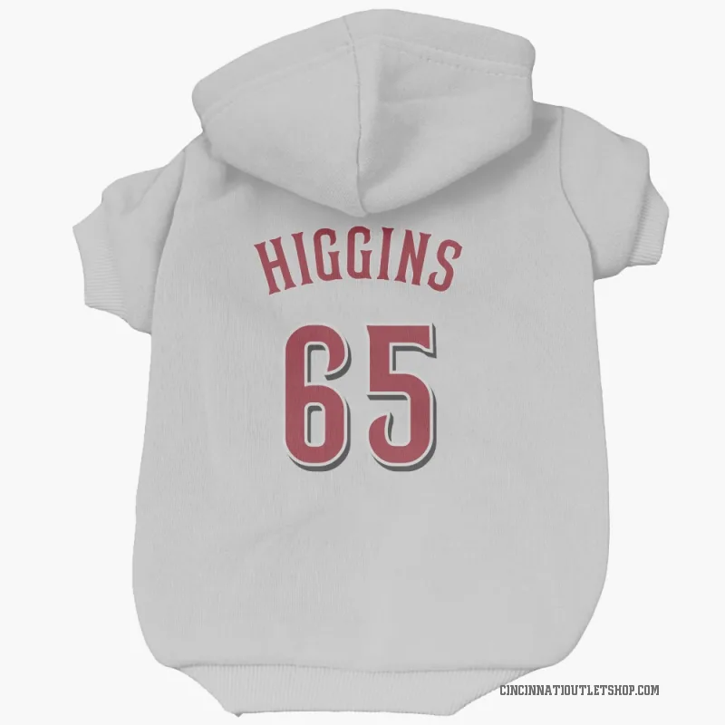 P.J. Higgins  White Cincinnati Reds  Cat & Dog Pet Hoodie