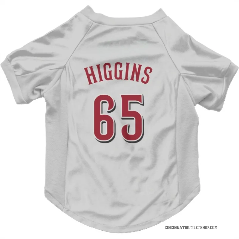 P.J. Higgins  White Cincinnati Reds  Cat & Dog Pet Jersey