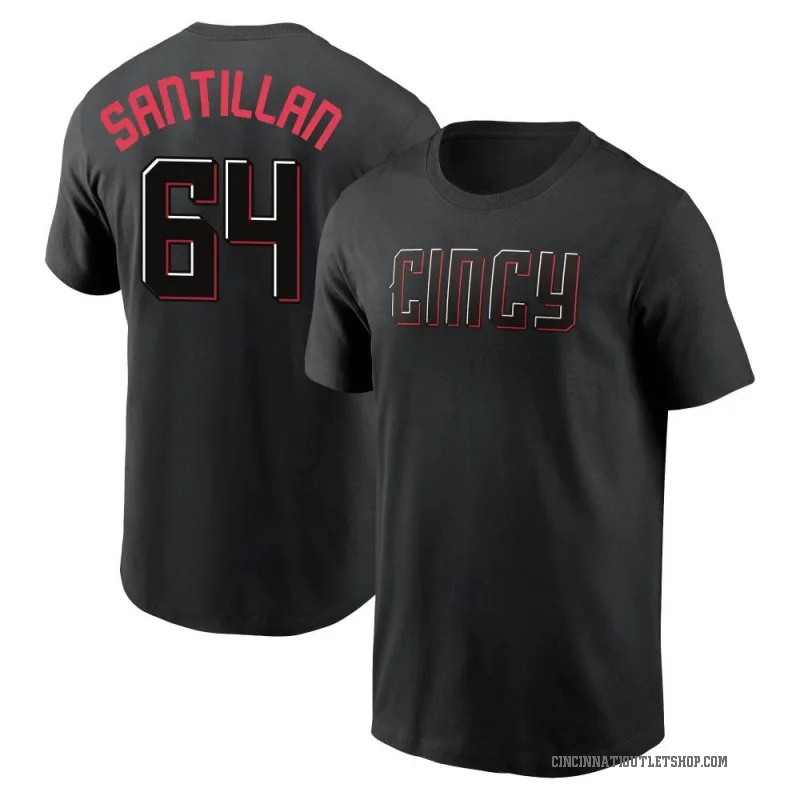 Tony Santillan Men's Black Cincinnati Reds 2023 City Connect T-Shirt